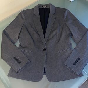 Express Blazer Express Gray Sculpted Blazer with Stretch Size 4